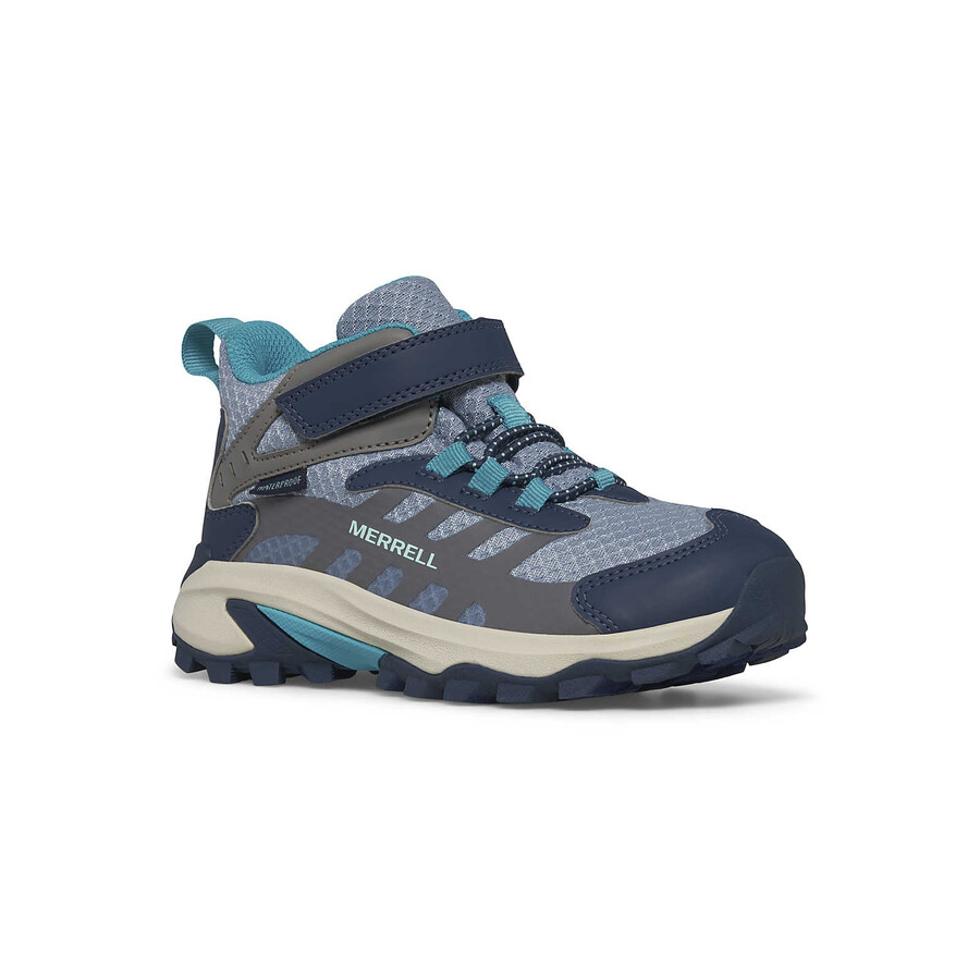 wodoodporne buty big kid moab speed mid 2 ac w kolorze bk stoneniebieskiturkusowy