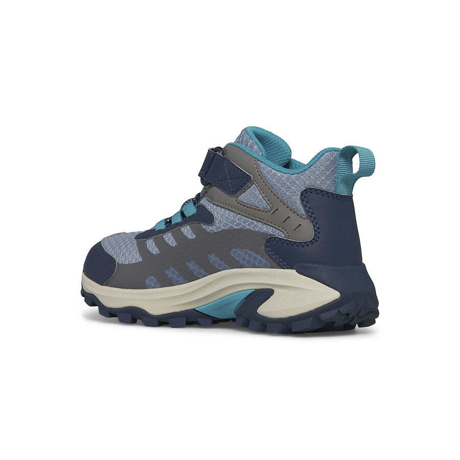 wodoodporne buty big kid moab speed mid 2 ac w kolorze bk stoneniebieskiturkusowy