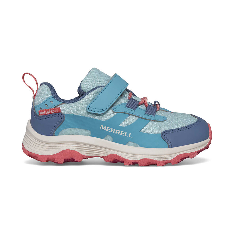 moab speed 2 low ac jr. wodoodporne buty turkusowo-koralowe