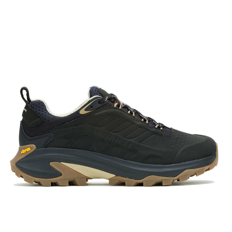męskie wodoodporne buty trekkingowe moab speed 2 leather w kolorze czarnym