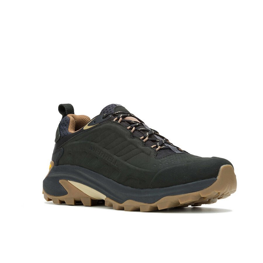 męskie wodoodporne buty trekkingowe moab speed 2 leather w kolorze czarnym