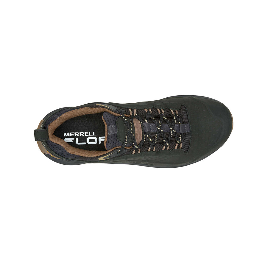 męskie wodoodporne buty trekkingowe moab speed 2 leather w kolorze czarnym