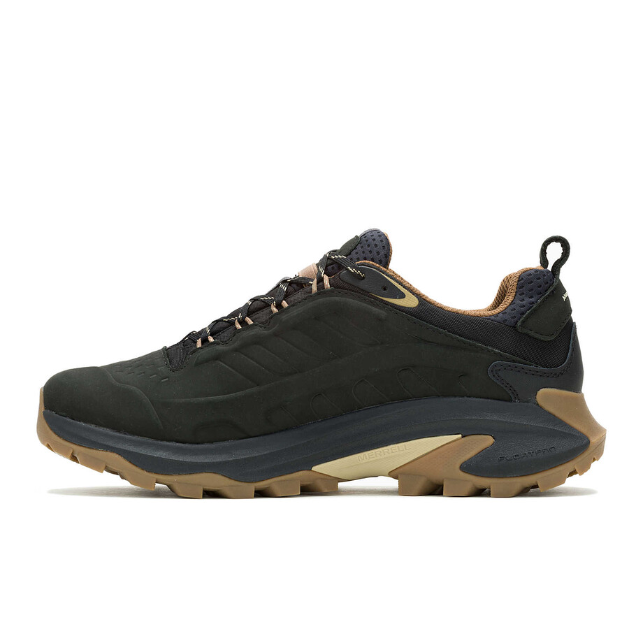 męskie wodoodporne buty trekkingowe moab speed 2 leather w kolorze czarnym