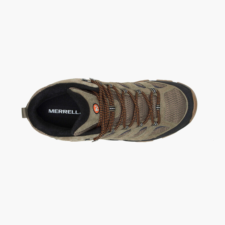 męskie wodoodporne buty trekkingowe moab 3 mid w kolorze oliwkowo-gumowym