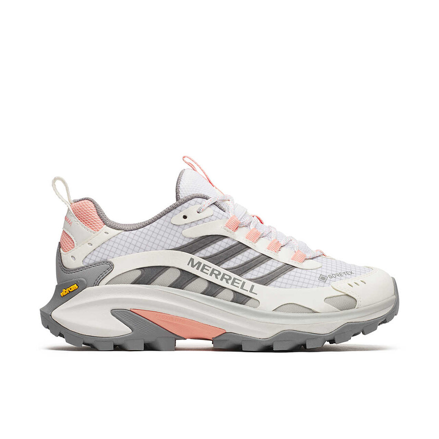 damskie buty trekkingowe moab speed 2 gore-tex w kolorze białymmiękkim koralowym