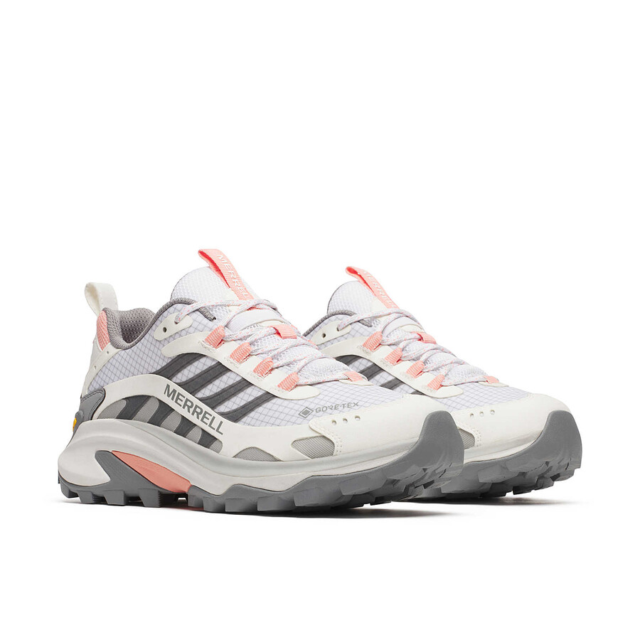 damskie buty trekkingowe moab speed 2 gore-tex w kolorze białymmiękkim koralowym