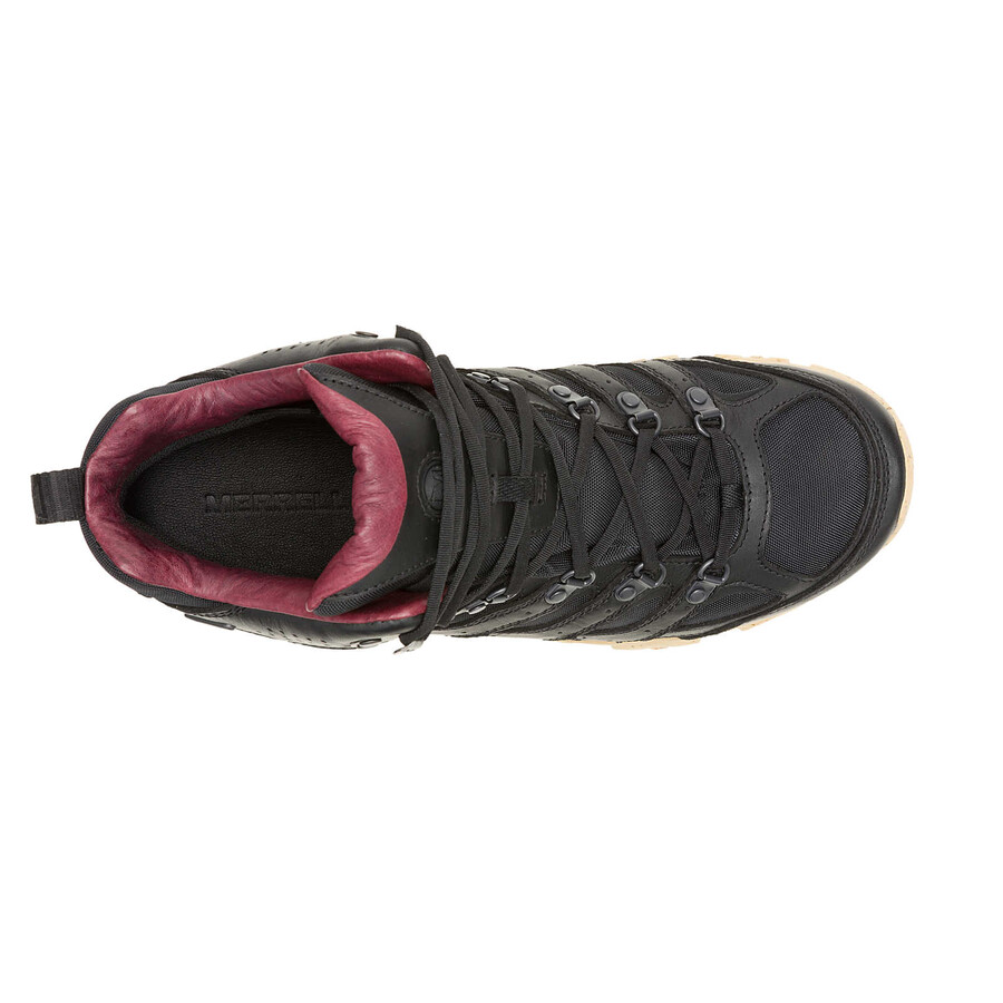 męskie - moab 3 luxe leather mid waterproof - buty czarnebrązowe