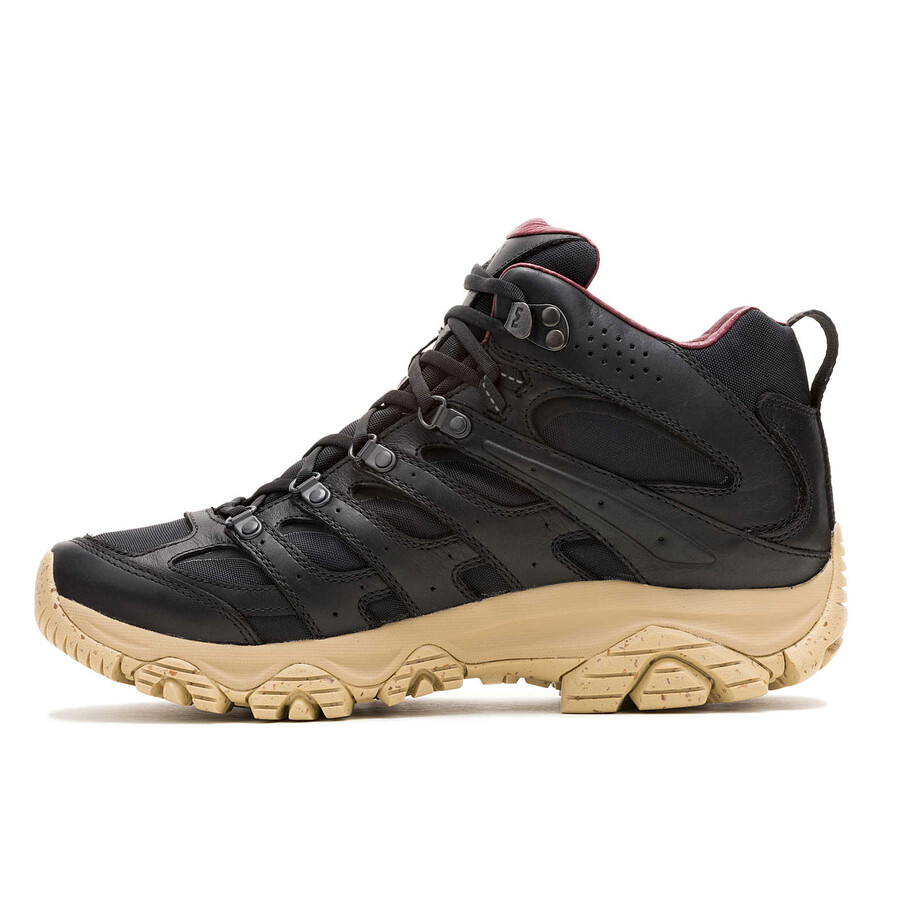 męskie - moab 3 luxe leather mid waterproof - buty czarnebrązowe