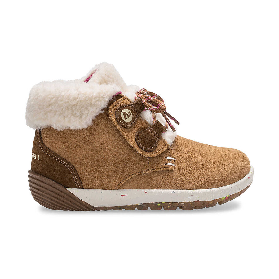 little kid - buty bare steps cocoa jr. - kasztanowe zamszowe