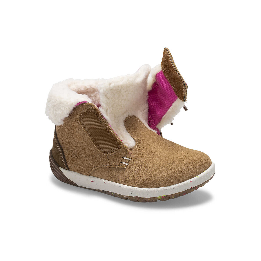 little kid - buty bare steps cocoa jr. - kasztanowe zamszowe