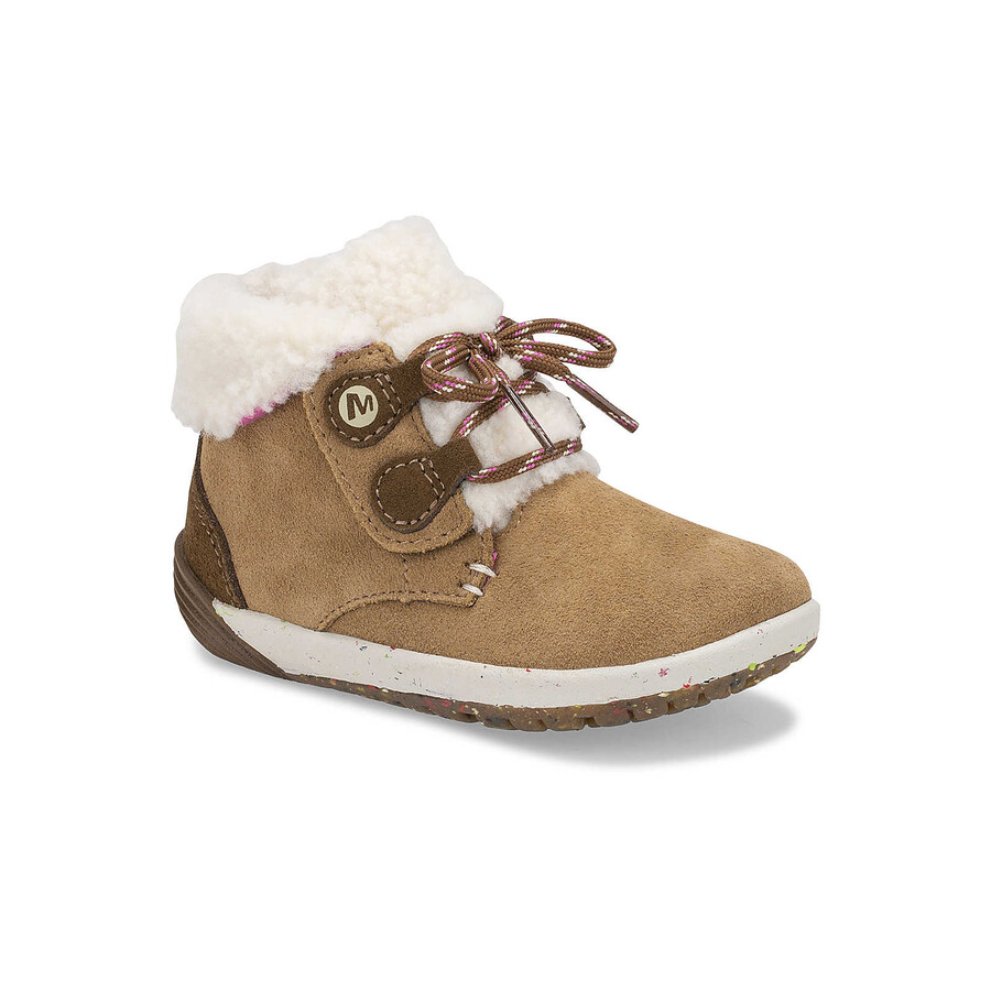 little kid - buty bare steps cocoa jr. - kasztanowe zamszowe