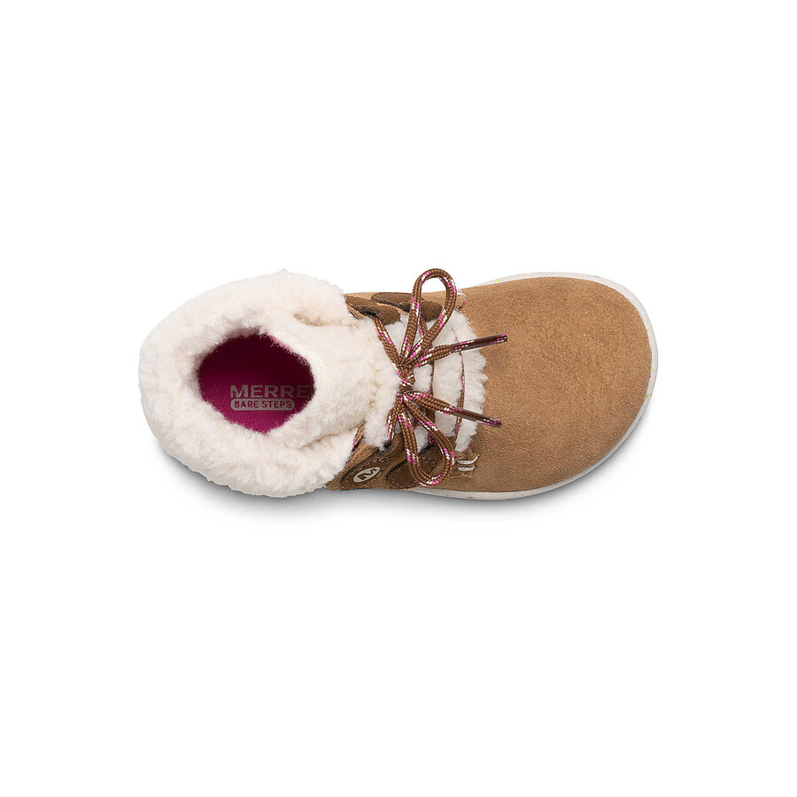 little kid - buty bare steps cocoa jr. - kasztanowe zamszowe