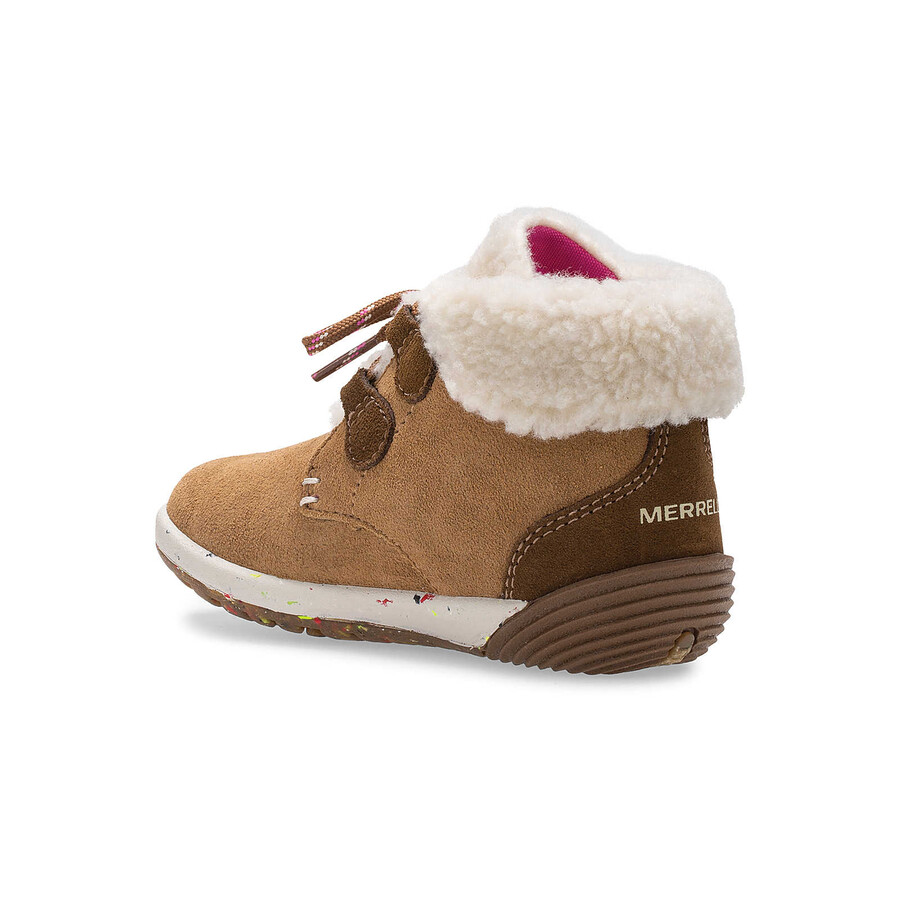 little kid - buty bare steps cocoa jr. - kasztanowe zamszowe