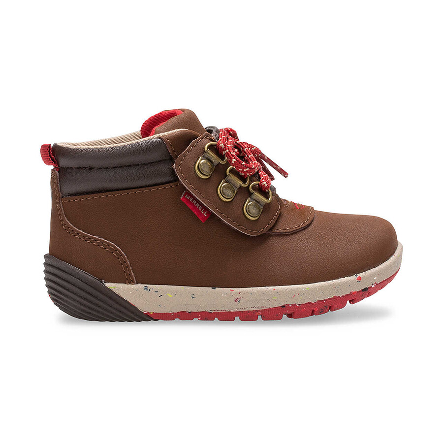 little kid - bare steps boots 2.0 - brązowe buty zamszowe