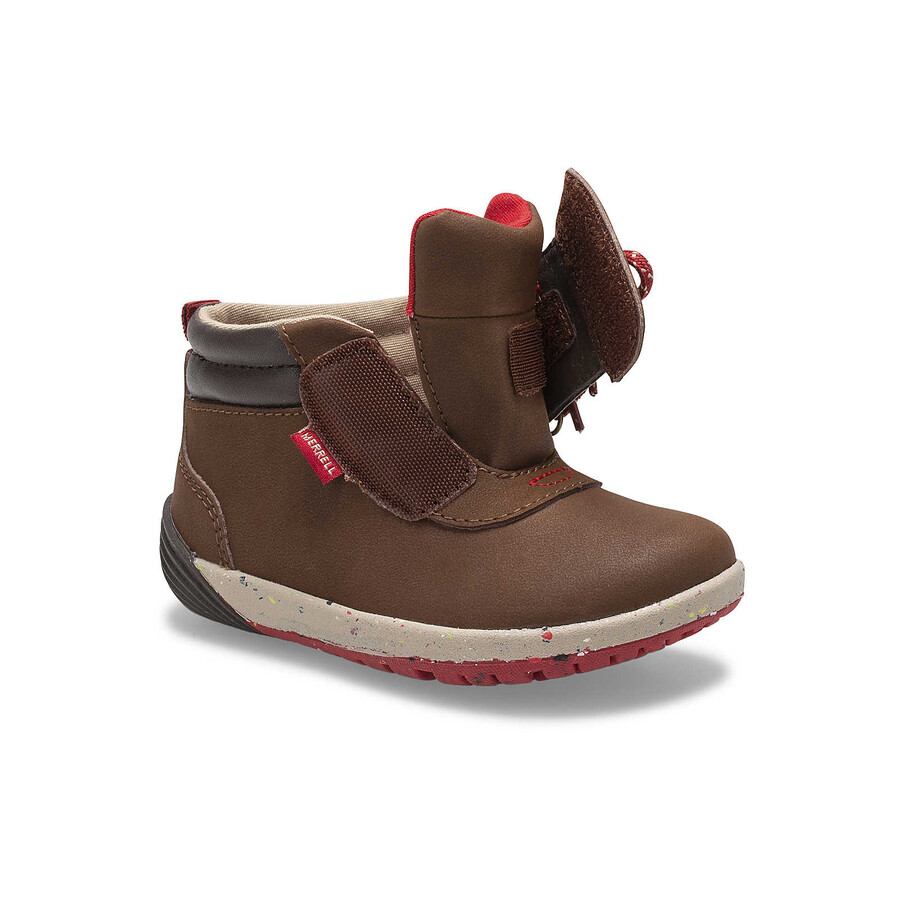 little kid - bare steps boots 2.0 - brązowe buty zamszowe