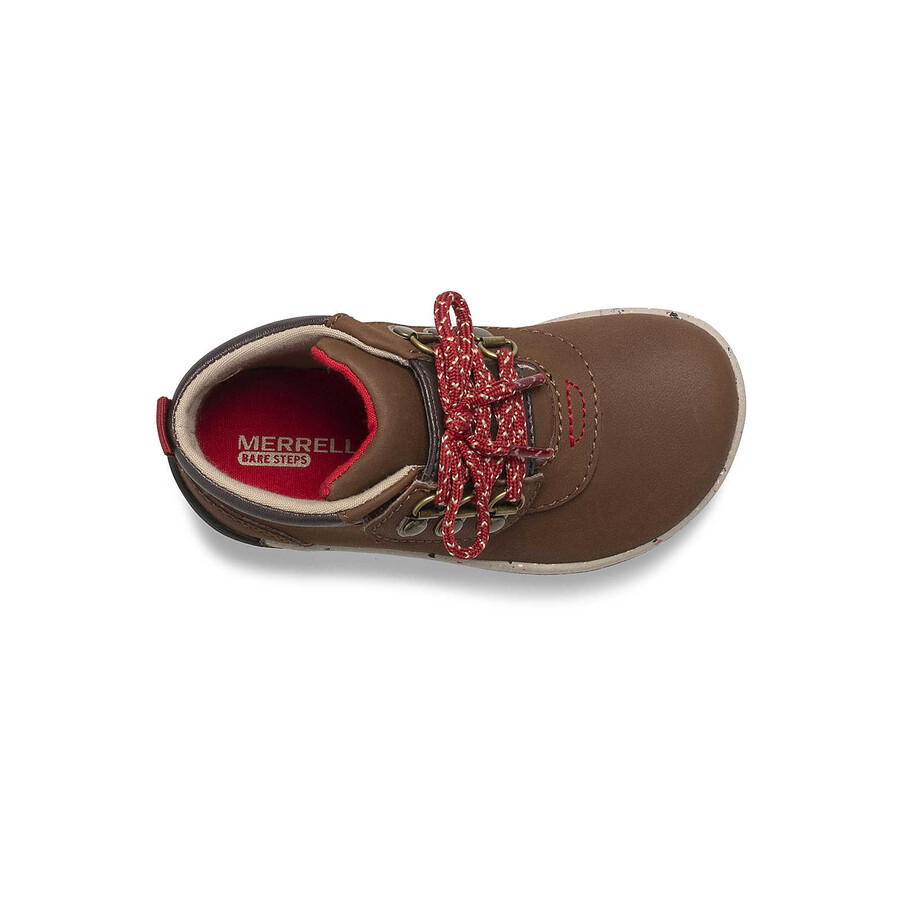 little kid - bare steps boots 2.0 - brązowe buty zamszowe