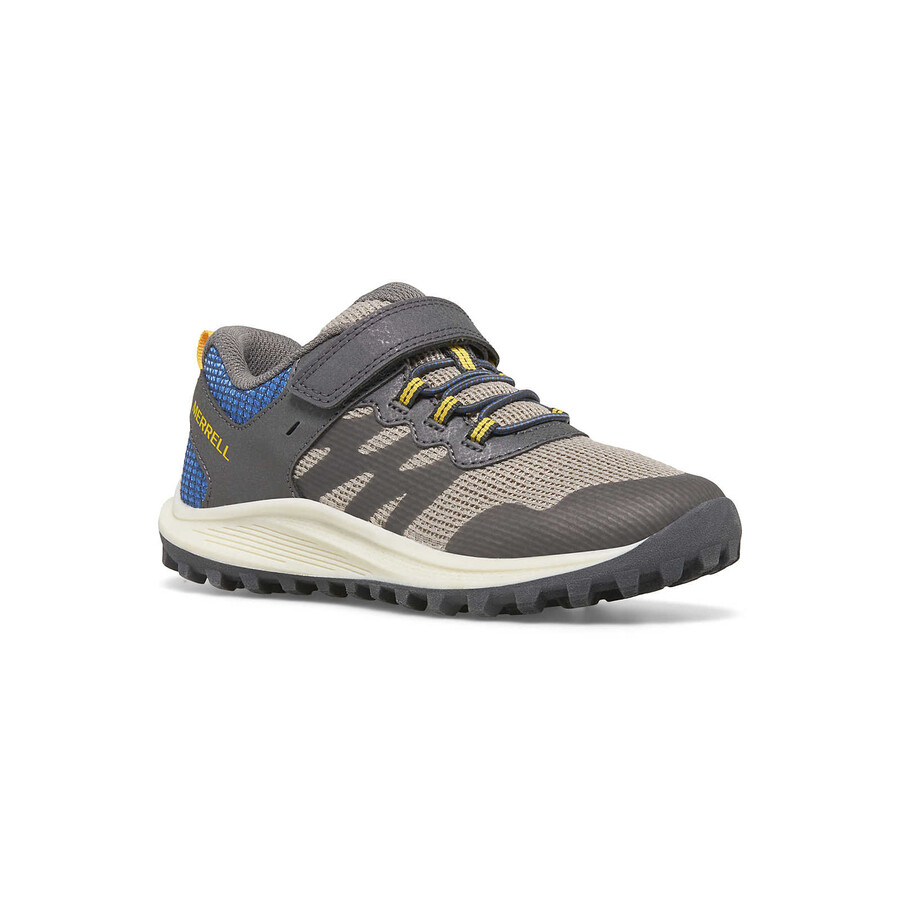 big kid - buty sportowe nova 3 - athletics bk szaro-niebiesko-złote