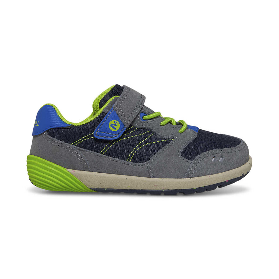 małe dziecko - buty sportowe bare steps a83 - buty lk granatowo-zielone
