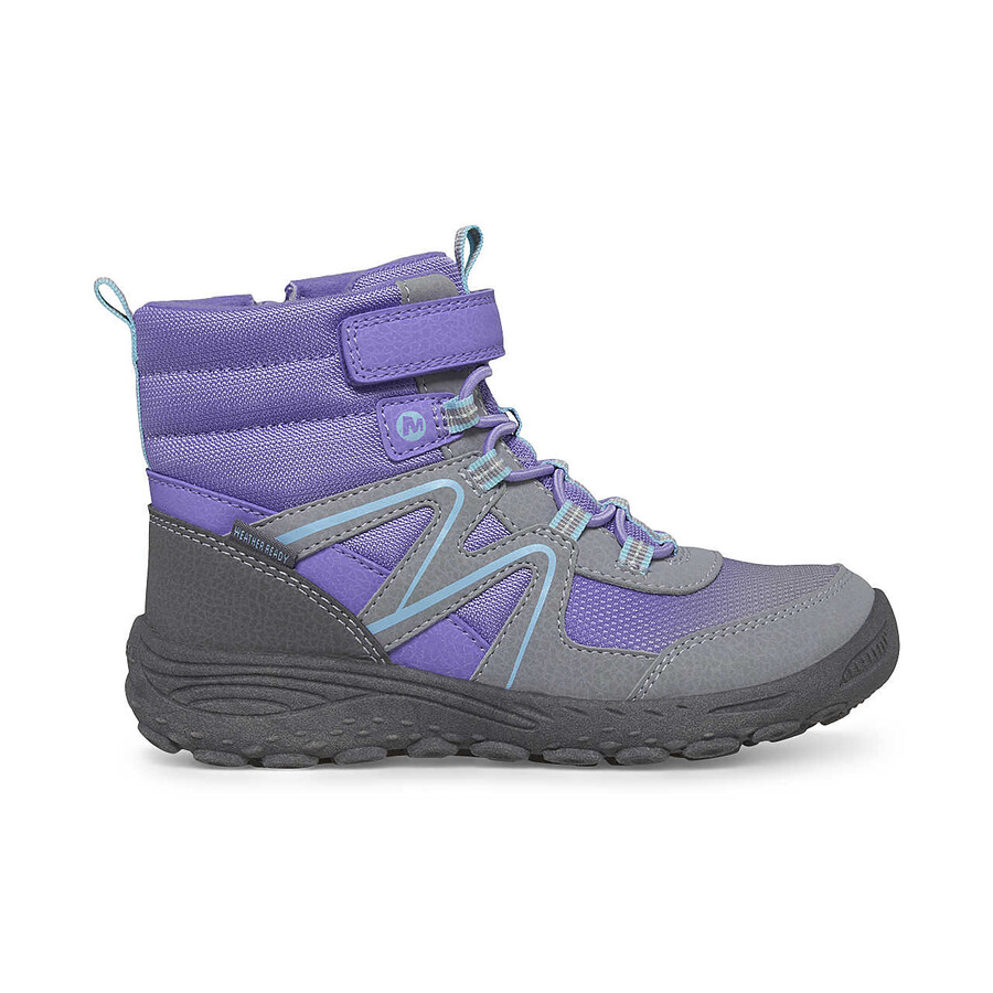big kid - buty trekkingowe polar - szarefioletoweturkusowe