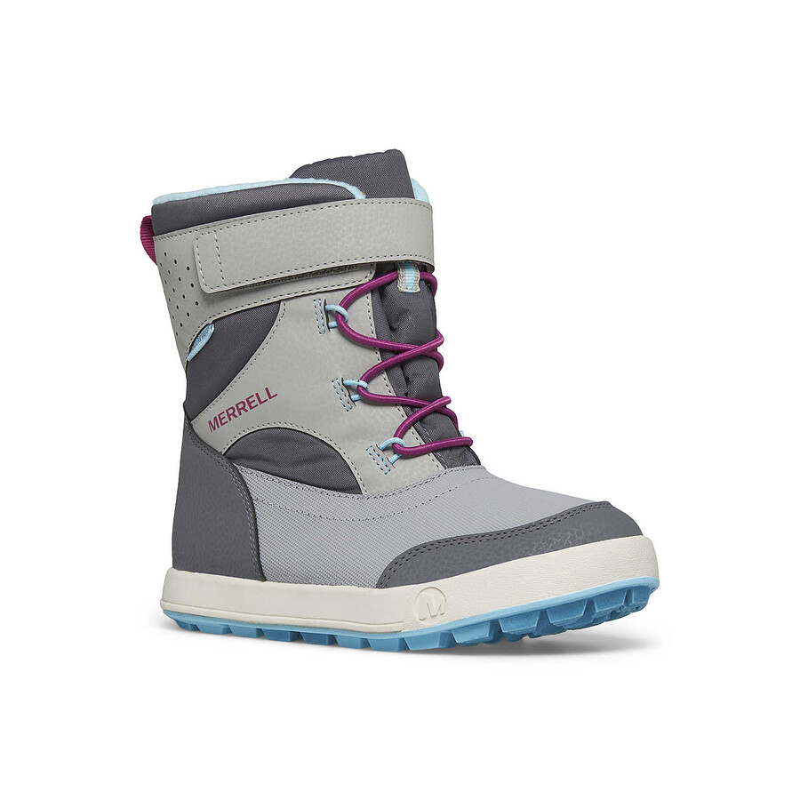 big kid - wodoodporne buty snow storm 3.0 - buty szaro-turkusowe