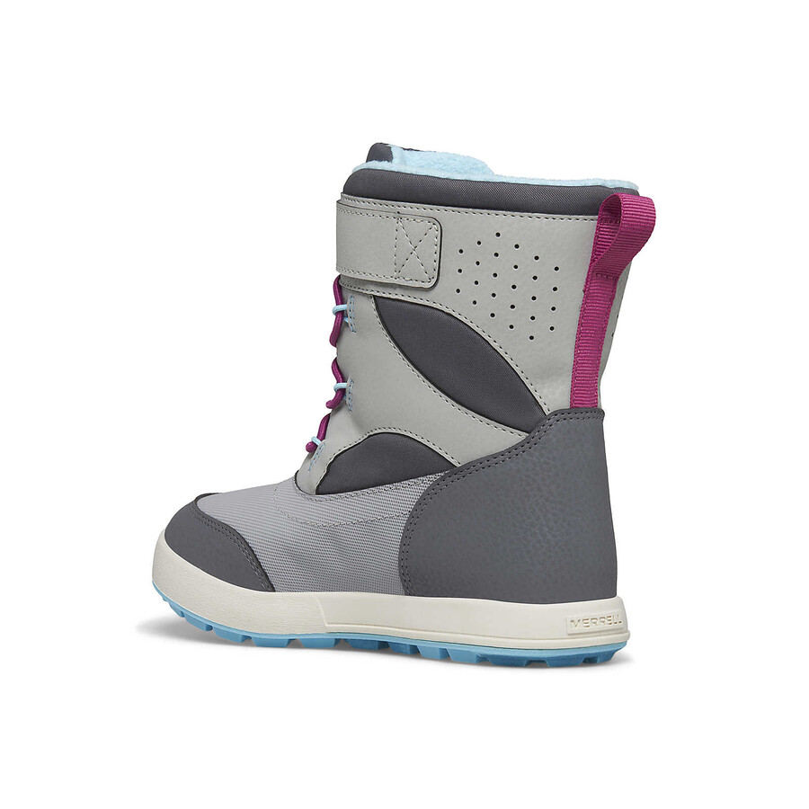big kid - wodoodporne buty snow storm 3.0 - buty szaro-turkusowe