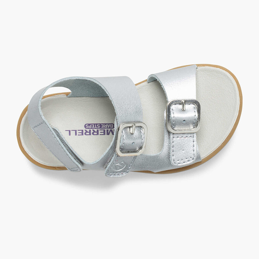 małe dziecko - sandały bare steps - buty do wody srebrne