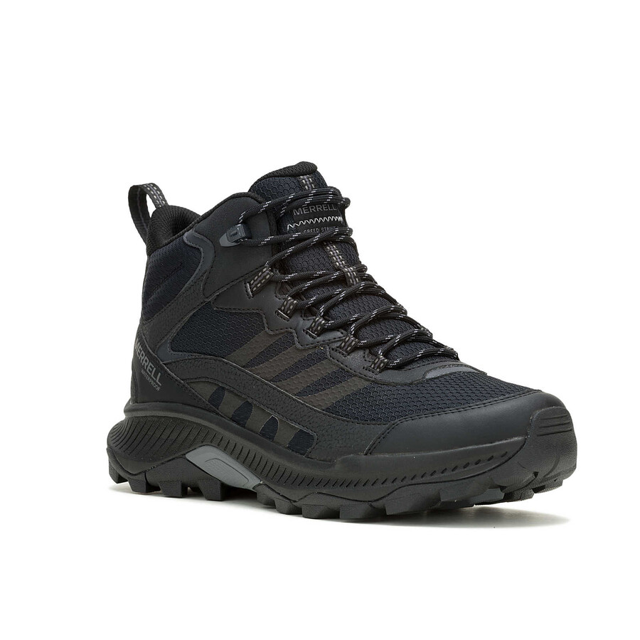 męskie wodoodporne buty trekkingowe speed strike 2 mid w kolorze czarnym