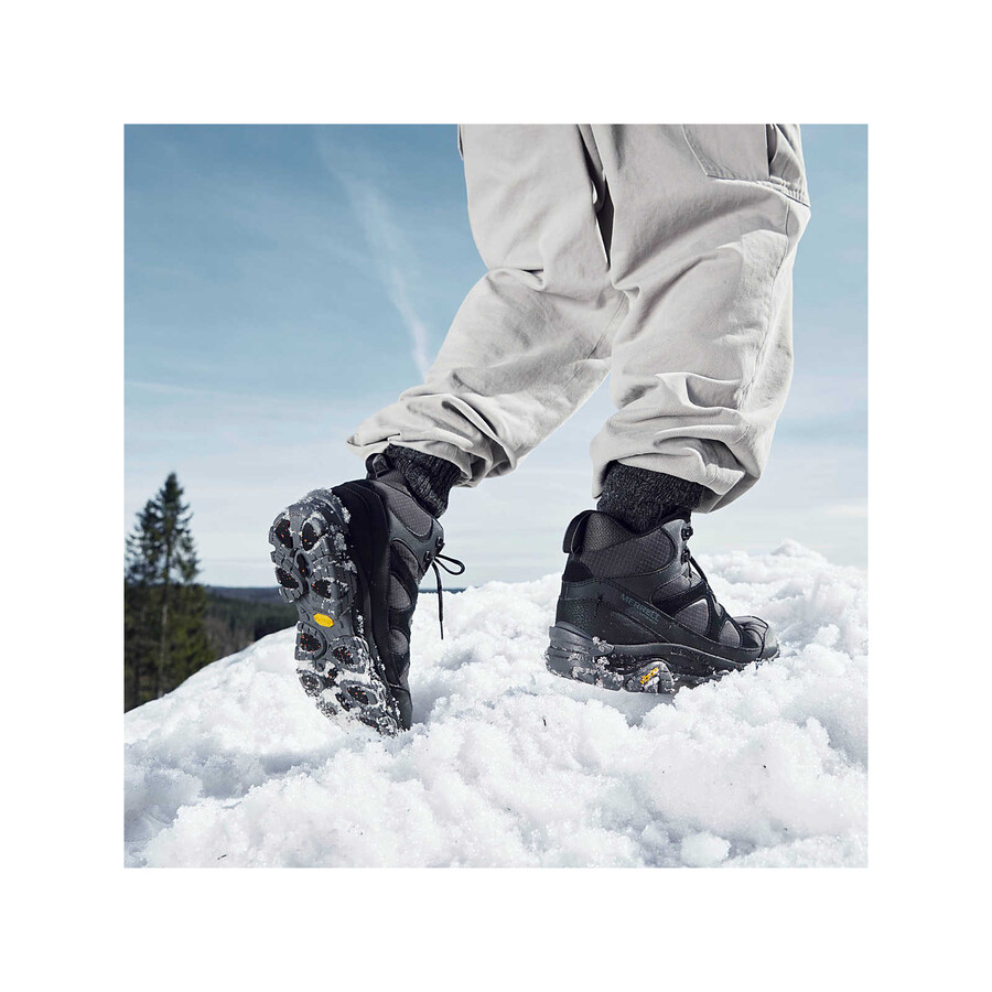 męskie buty trekkingowe thermo snow grip mid waterproof kolor szary