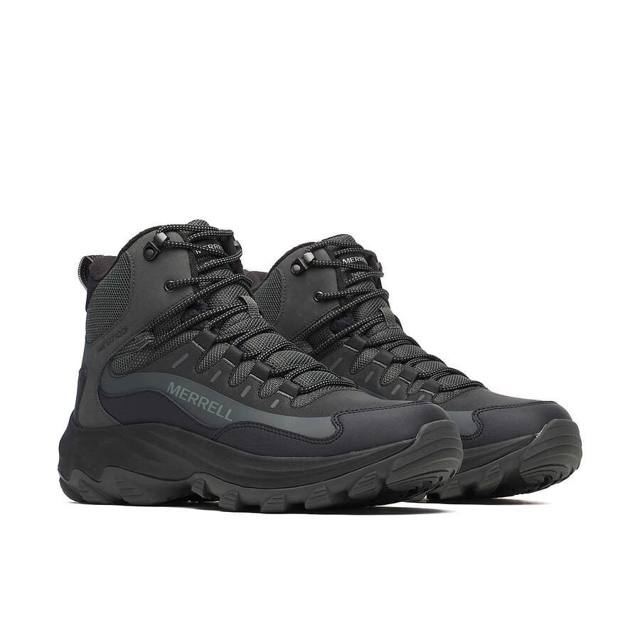 męskie wodoodporne zimowe buty trekkingowe thermo chill 2 mid w kolorze czarnym