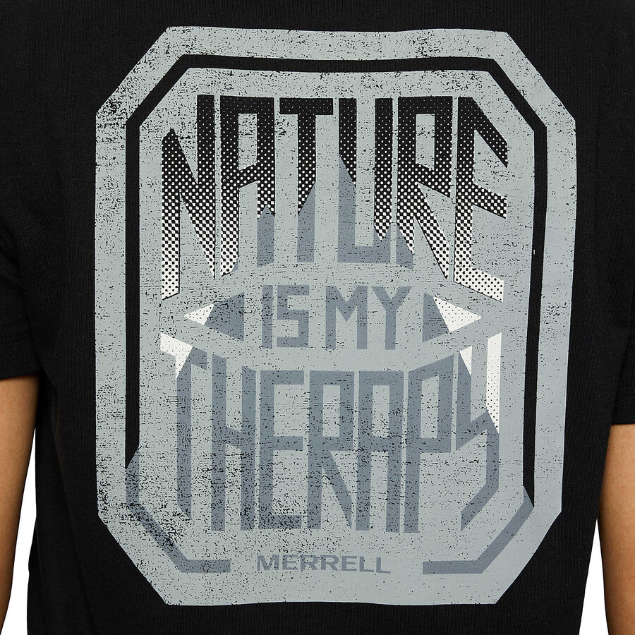 koszulka z nadrukiem nature is my therapy – krótki rękaw czarna