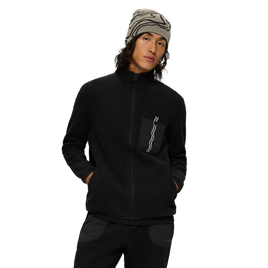 mężczyźni - bluza jungle fleece z zamkiem błyskawicznym - czarna z zamkiem błyskawicznym