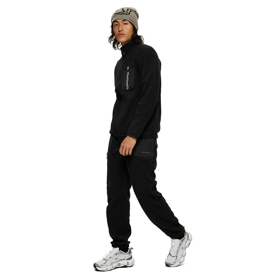 mężczyźni - bluza jungle fleece z zamkiem błyskawicznym - czarna z zamkiem błyskawicznym
