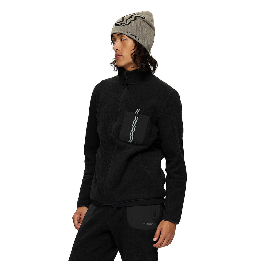 mężczyźni - bluza jungle fleece z zamkiem błyskawicznym - czarna z zamkiem błyskawicznym