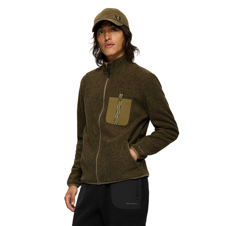 mężczyźni - bluza jungle fleece z zamkiem błyskawicznym - bluza z zamkiem błyskawicznym w kolorze ciemnego piasku
