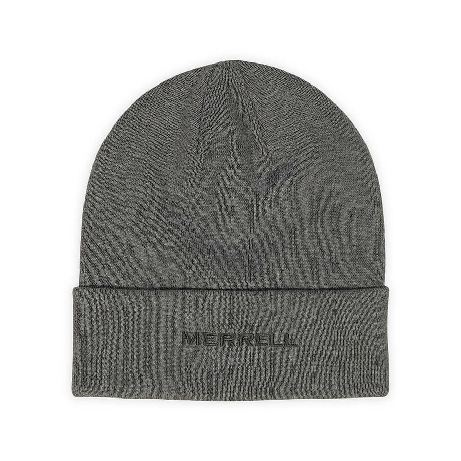 czapka beanie powell core z logo – jasnoszara melanżowa