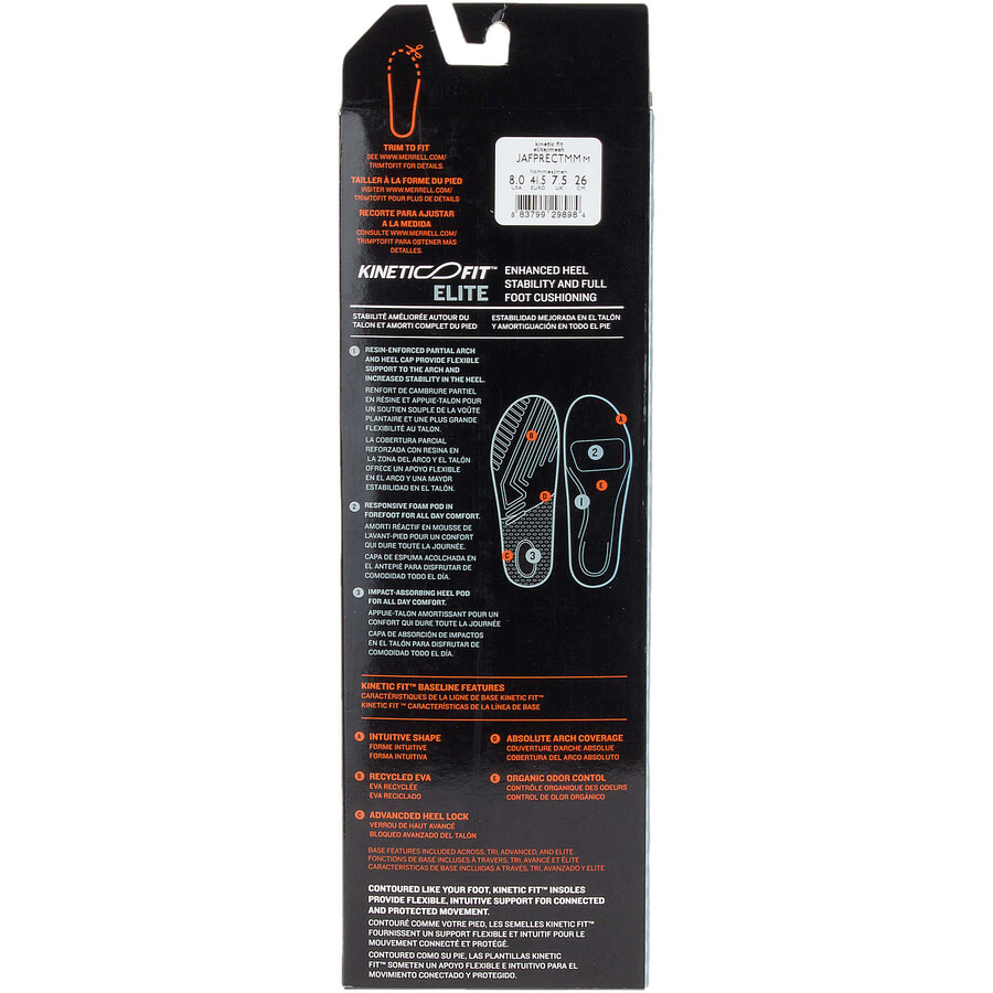 wkładki kinetic fit elite footbed widewidth dla mężczyzn z siateczki