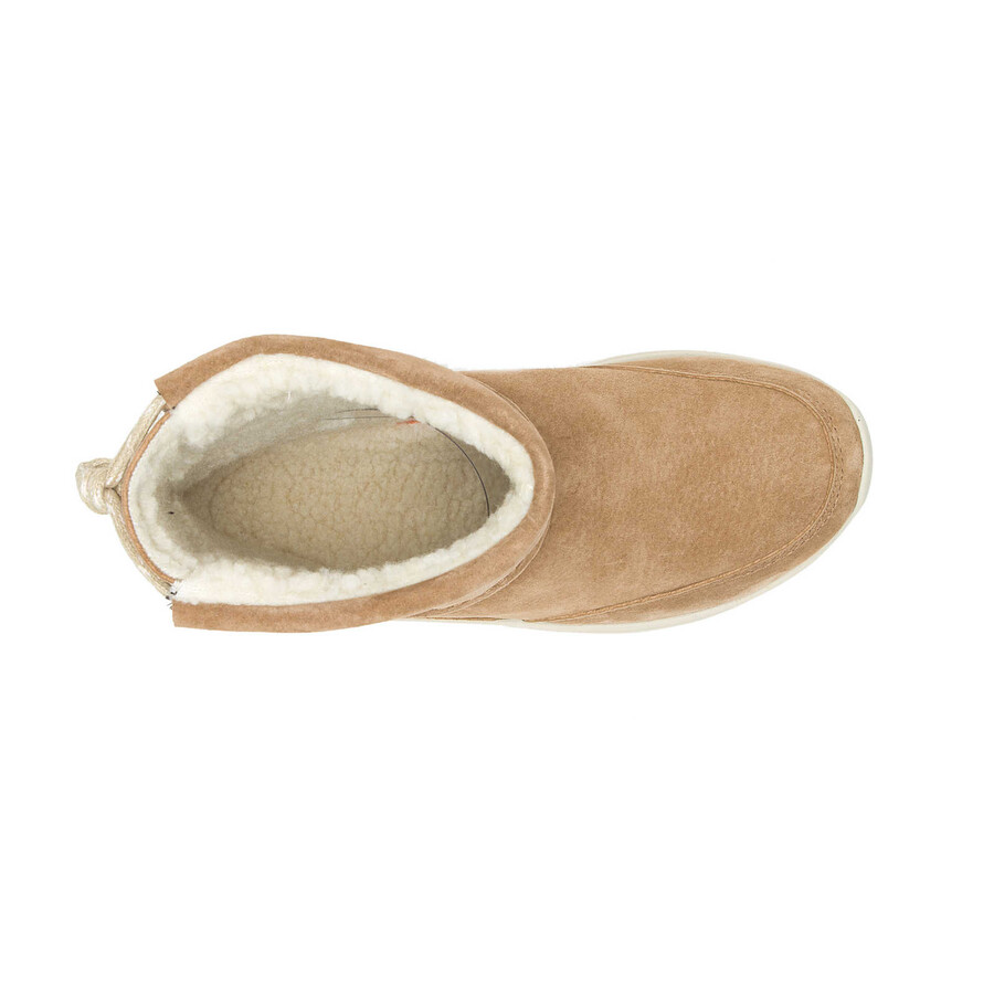 kobiety - zimowe buty typu pull-on - kamelowe