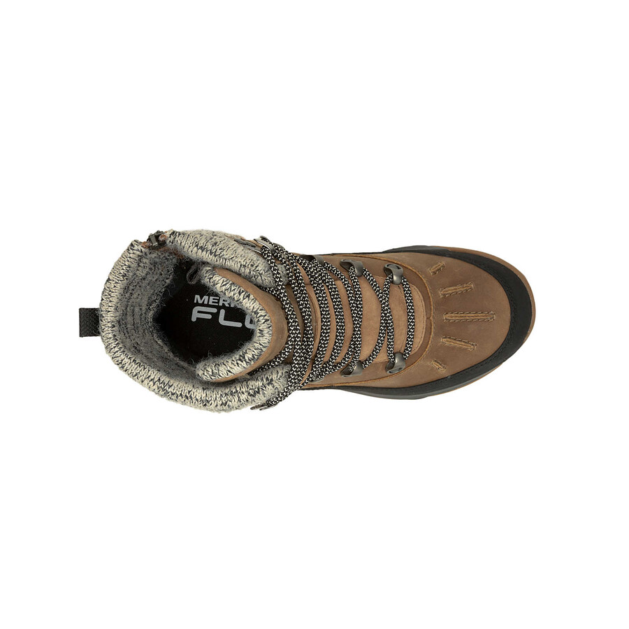 damskie zimowe buty trekkingowe siren 4 thermo mid zip wodoodporne w kolorze tytoniowym