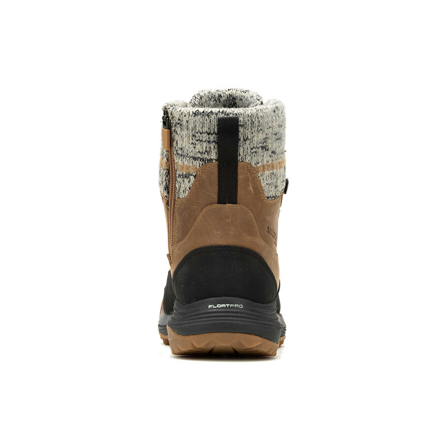damskie zimowe buty trekkingowe siren 4 thermo mid zip wodoodporne w kolorze tytoniowym