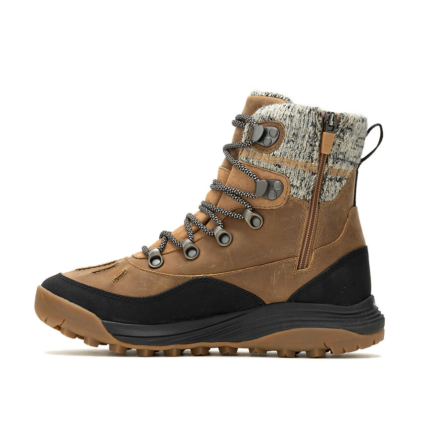 damskie zimowe buty trekkingowe siren 4 thermo mid zip wodoodporne w kolorze tytoniowym