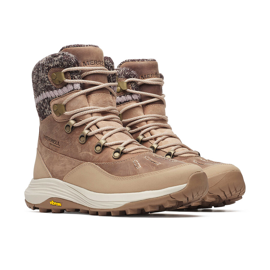 damskie zimowe buty trekkingowe siren 4 thermo mid zip wodoodporne w kolorze orzechowym