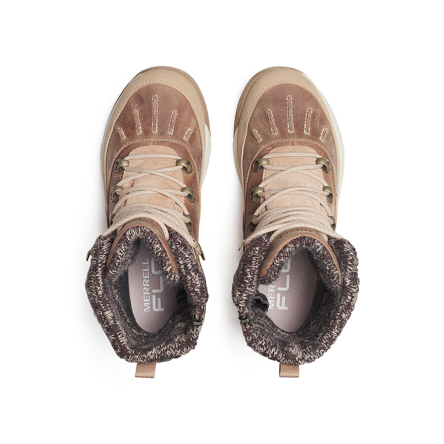 damskie zimowe buty trekkingowe siren 4 thermo mid zip wodoodporne w kolorze orzechowym