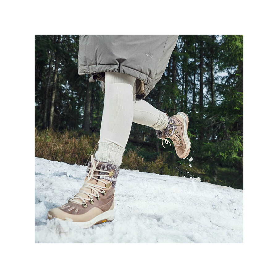 damskie zimowe buty trekkingowe siren 4 thermo mid zip wodoodporne w kolorze orzechowym