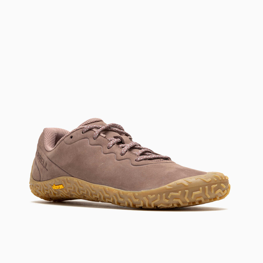 damskie skórzane buty barefoot vapor glove 6 w kolorze bordowym