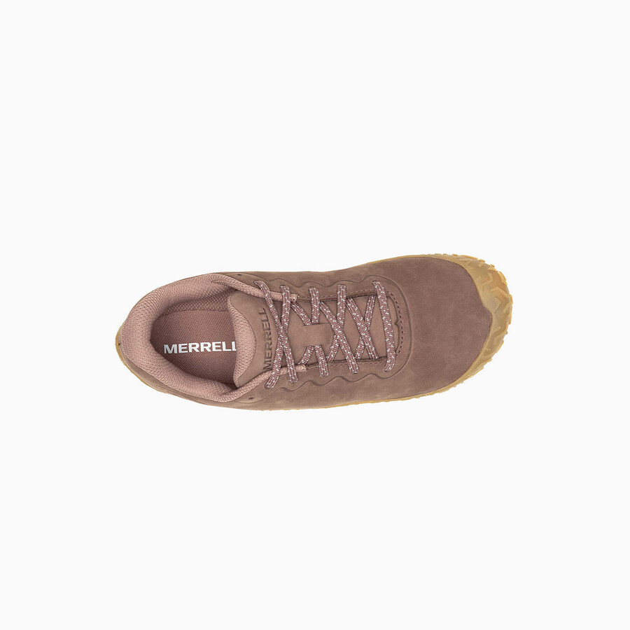damskie skórzane buty barefoot vapor glove 6 w kolorze bordowym