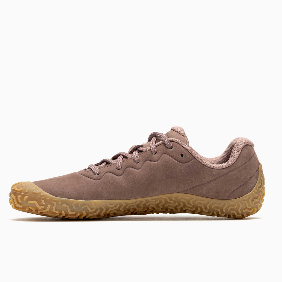 damskie skórzane buty barefoot vapor glove 6 w kolorze bordowym