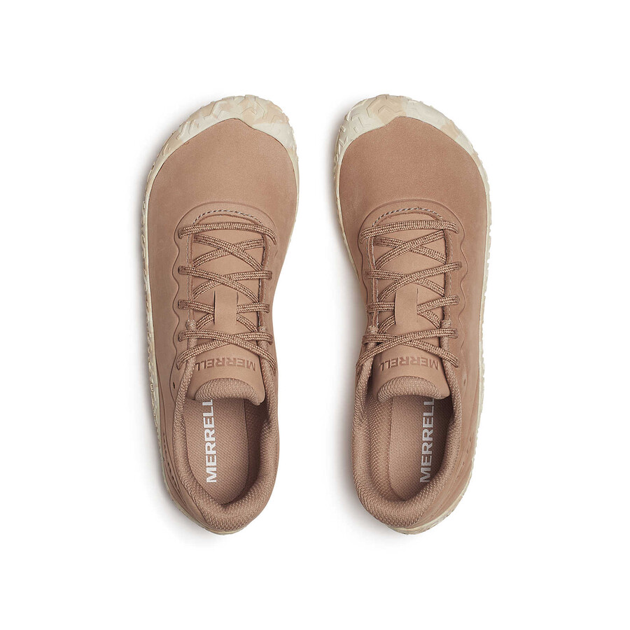 damskie skórzane buty barefoot vapor glove 6 w kolorze orzechowym