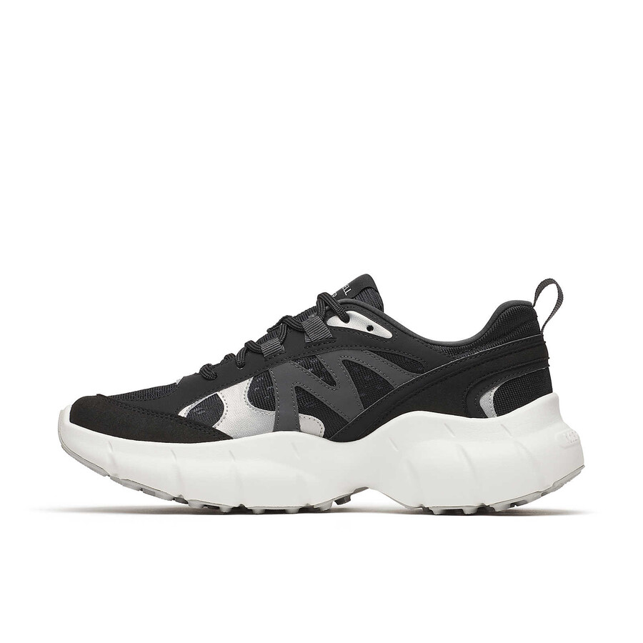 damskie - buty sportowe clover tech - niskie czarno-białe