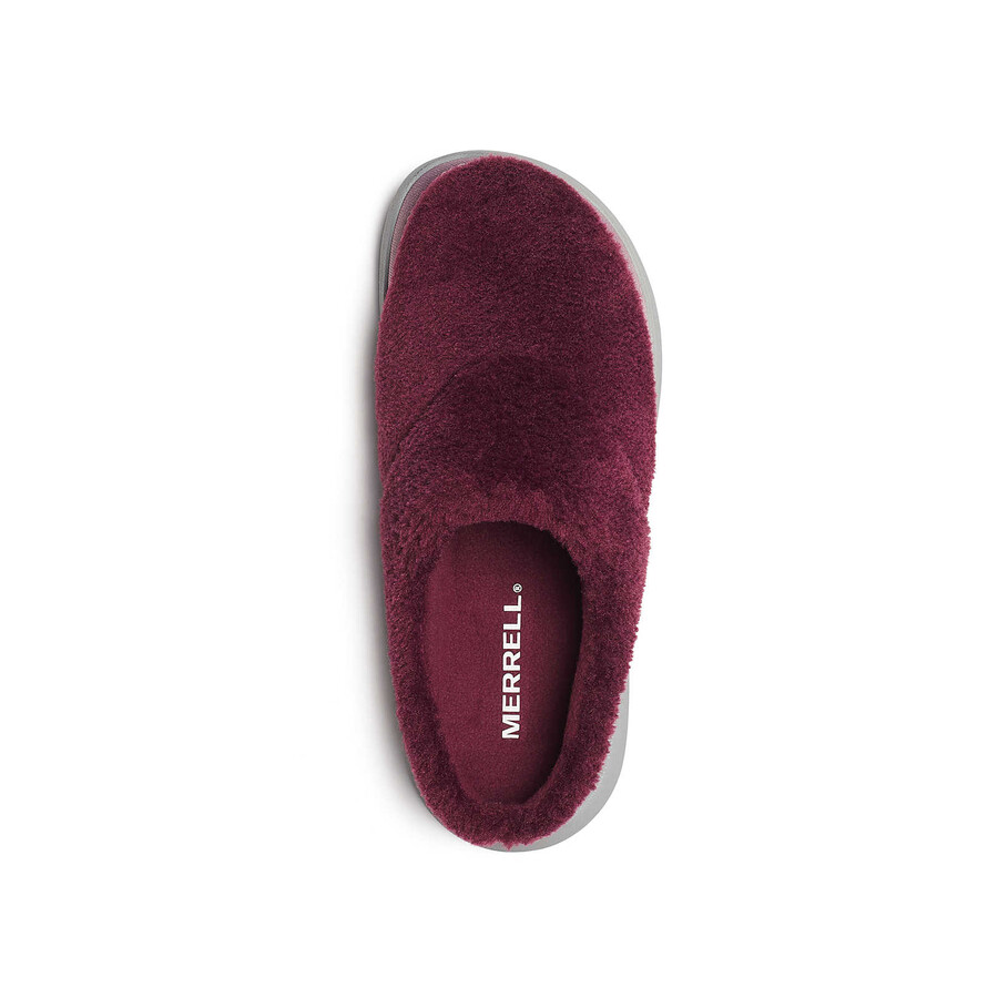 damskie półbuty hut moc 2 slide cozy casual slip ons dark cherry
