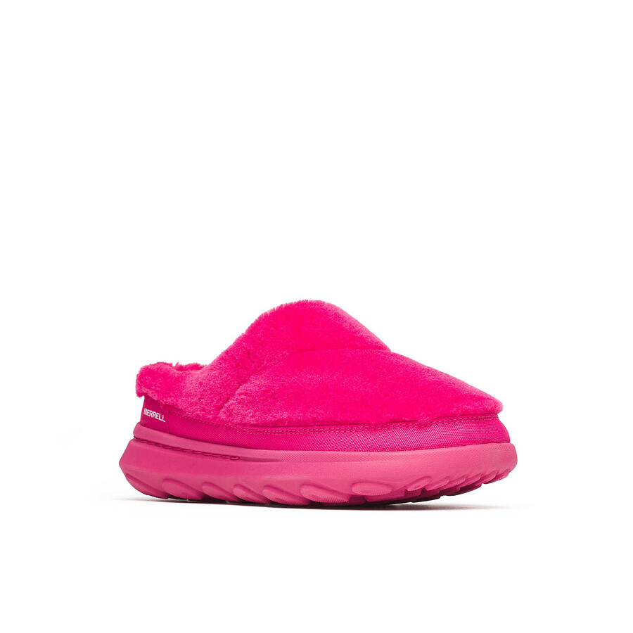 damskie półbuty hut moc 2 slide cozy casual slip ons w kolorze wiśniowym